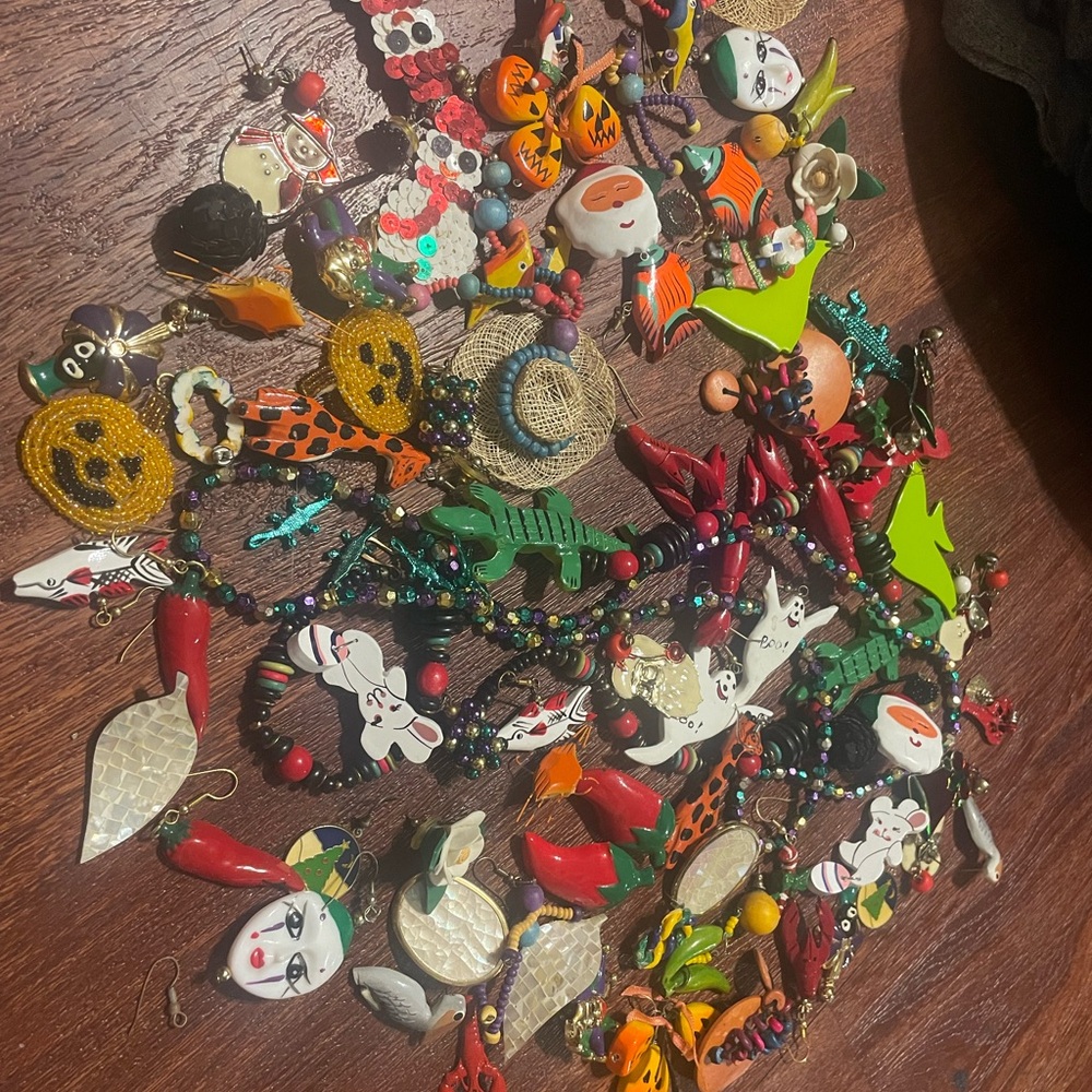 Vintage Mardi Gras earring collection